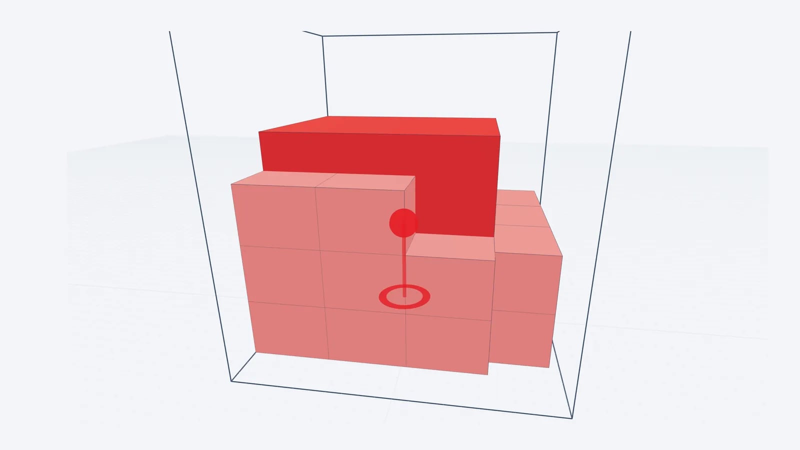 LD2 air container in 3D with one large engine part crate and small cartons around it
