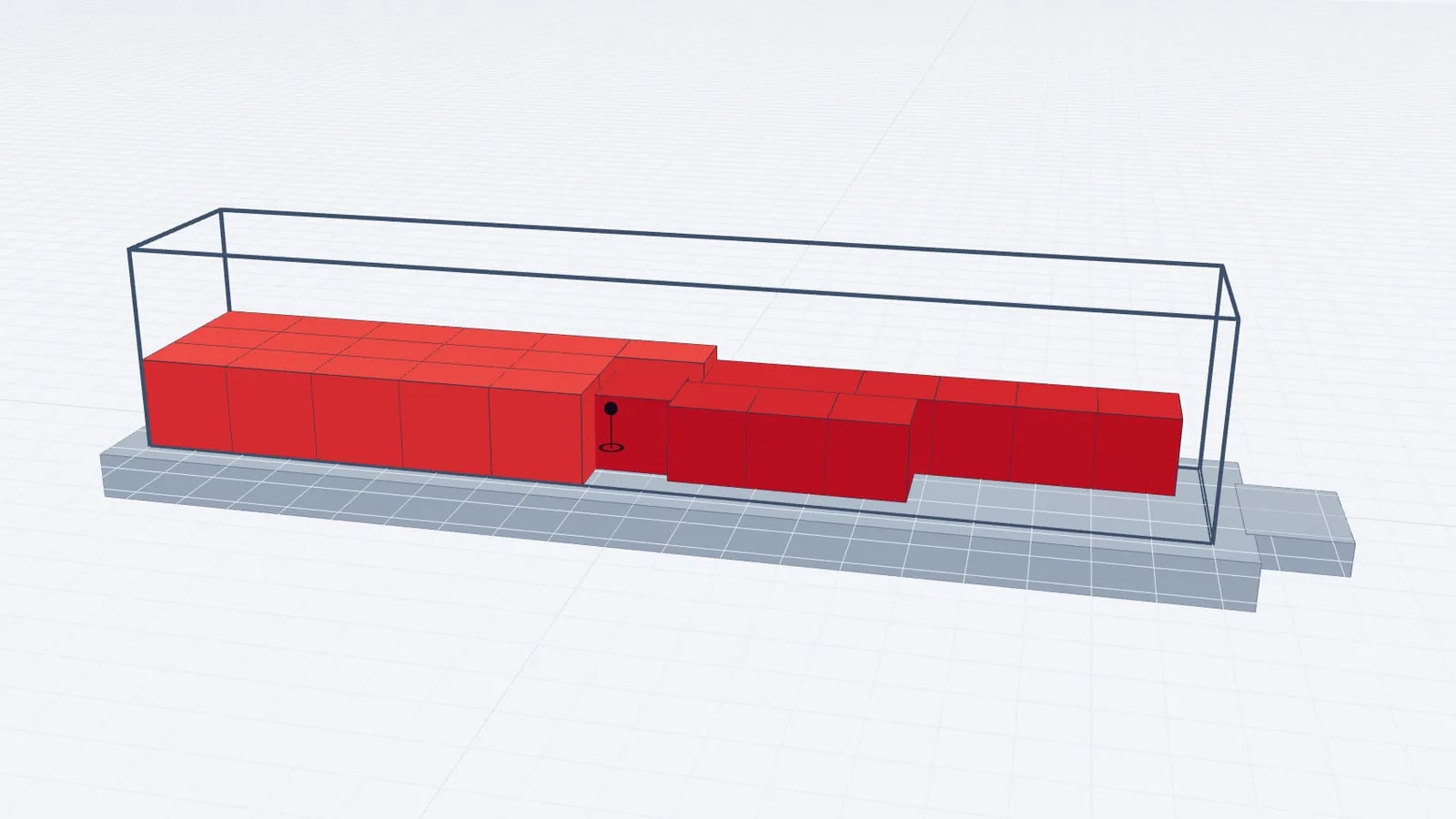 45' high cube shipping container in 3D on a ship deck with cartons and crates